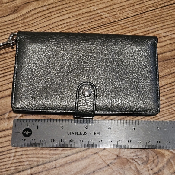 Coach Pebbled Leather Wallet Grey - Picture 7 of 10